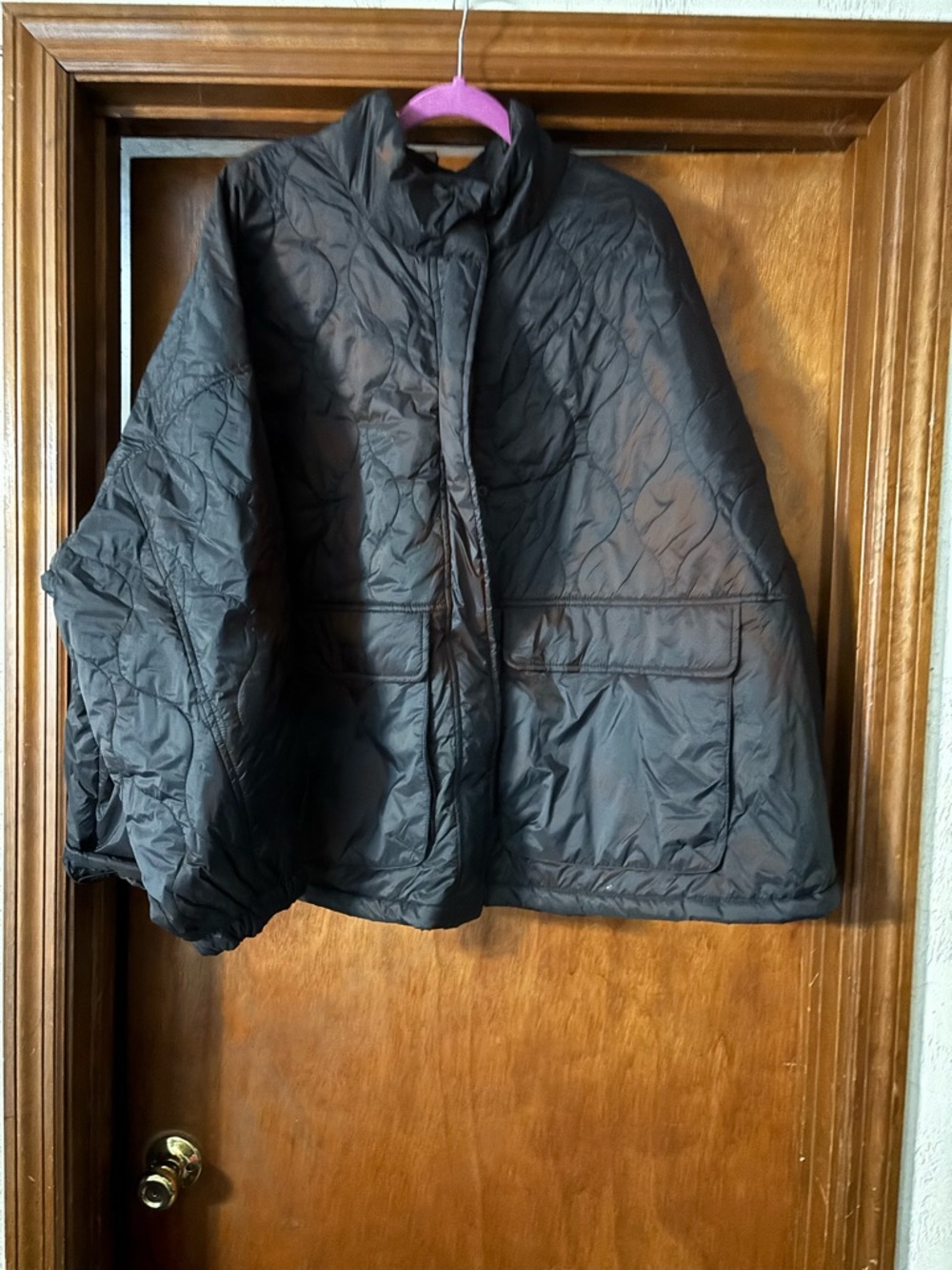 Old Navy Black Quilted Packable Water Resistant Jacket Size 4X
